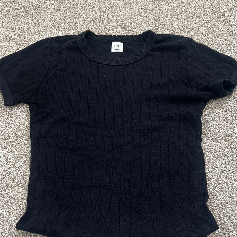 Leset pointelle t shirt